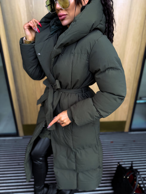 KAKI, long jacket with hood "BEST CHOICE" FC85